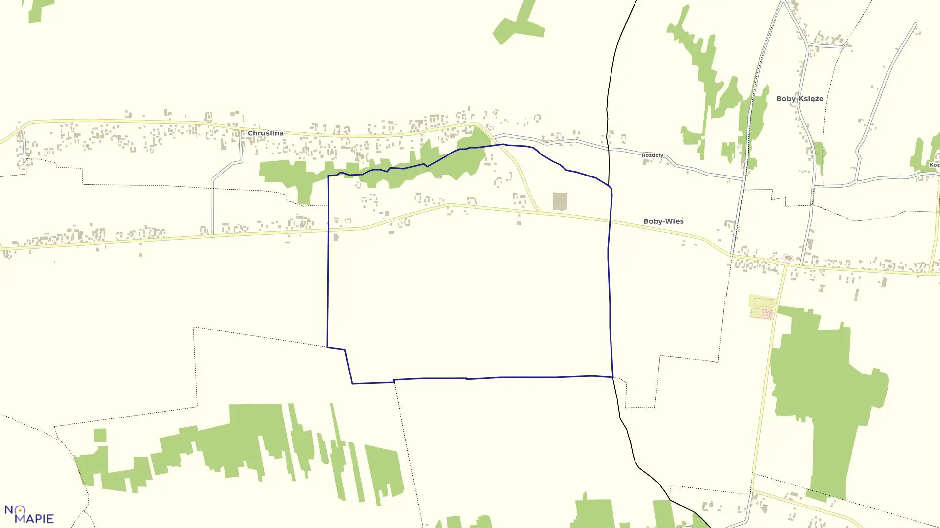 Mapa obrębu 08-CHRUŚLINA - KOLONIA w gminie Józefów nad Wisłą