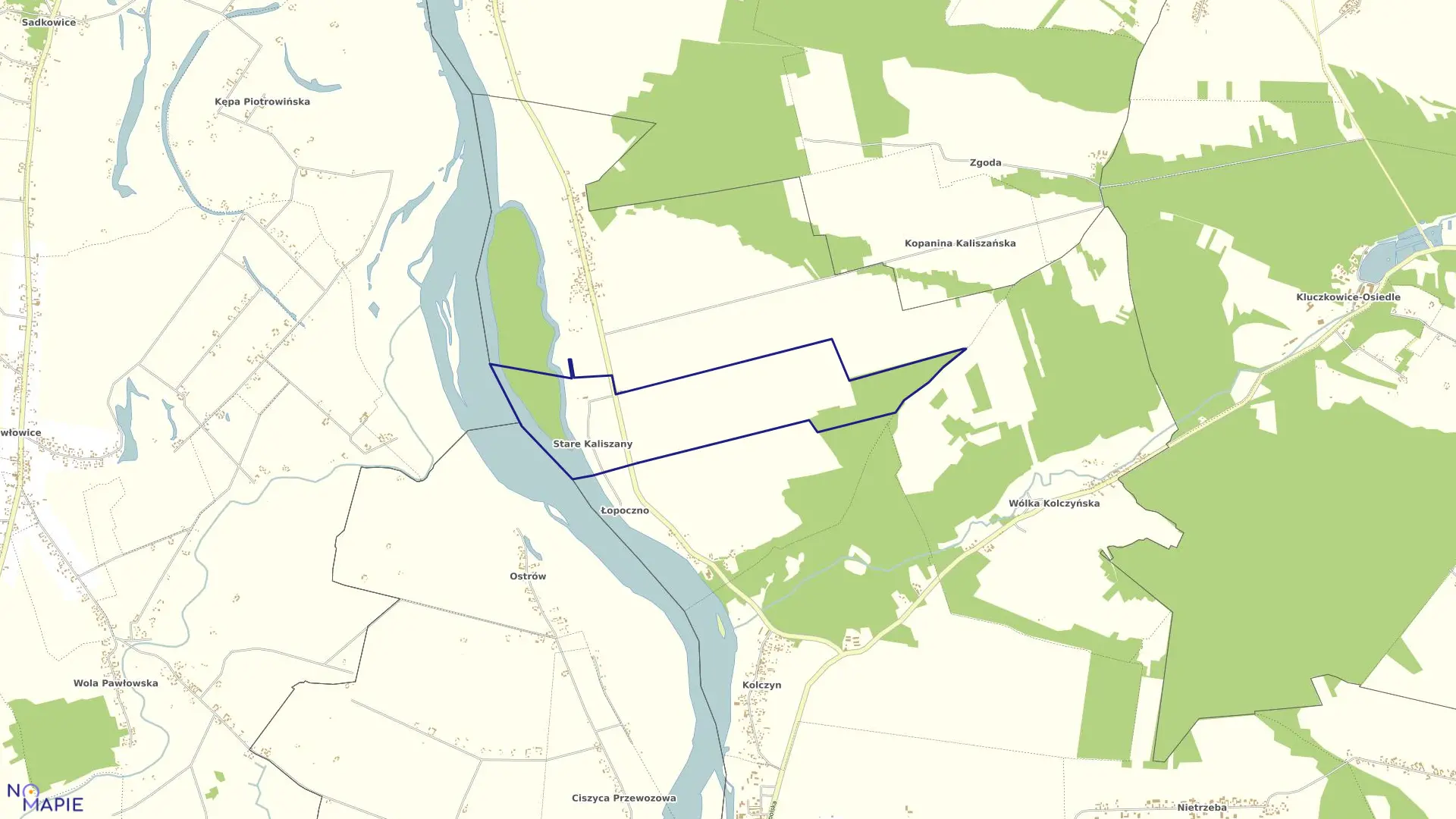 Mapa obrębu 12-STARE KALISZANY w gminie Józefów nad Wisłą