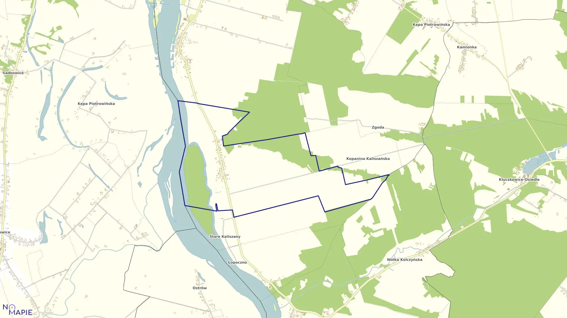 Mapa obrębu 13-KALISZANY - KOLONIA w gminie Józefów nad Wisłą