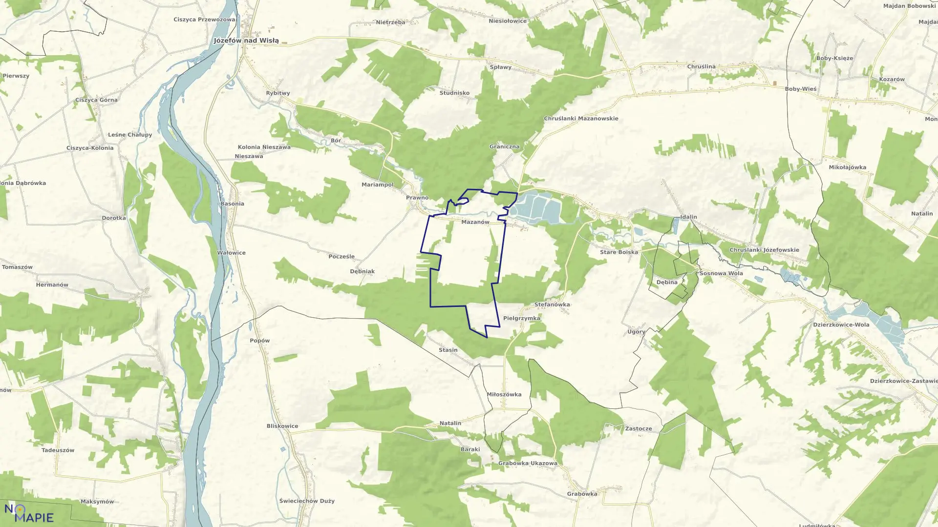 Mapa obrębu 17-MAZANÓW MICHAŁÓW w gminie Józefów nad Wisłą