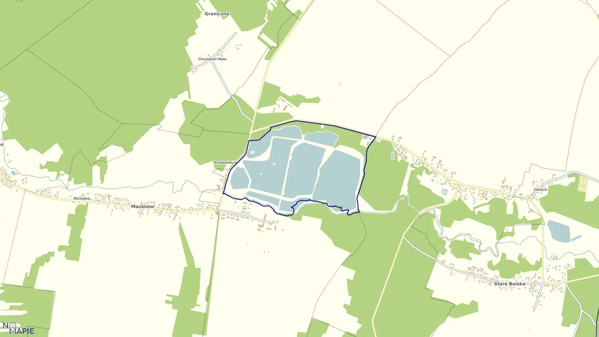 Mapa obrębu 19-MAZANÓW KRASNE STAWY w gminie Józefów nad Wisłą