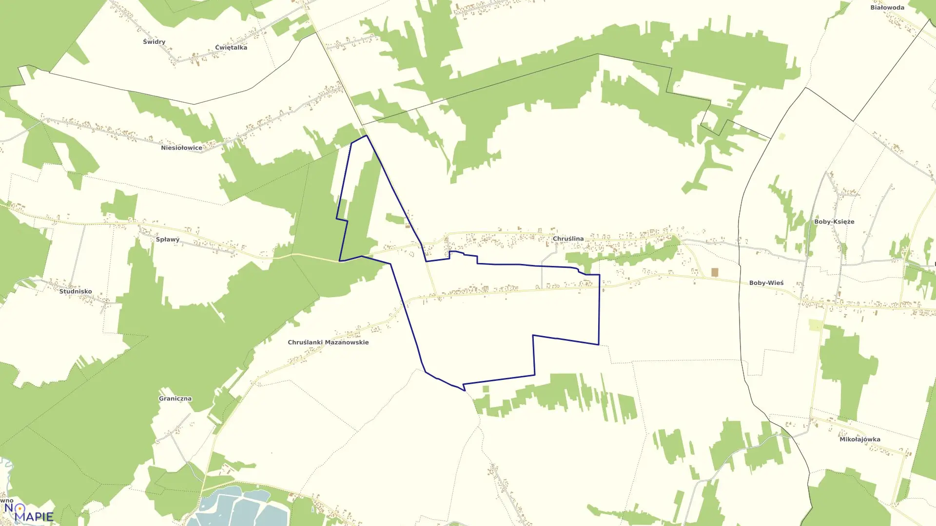 Mapa obrębu 25-OWCZARNIA w gminie Józefów nad Wisłą