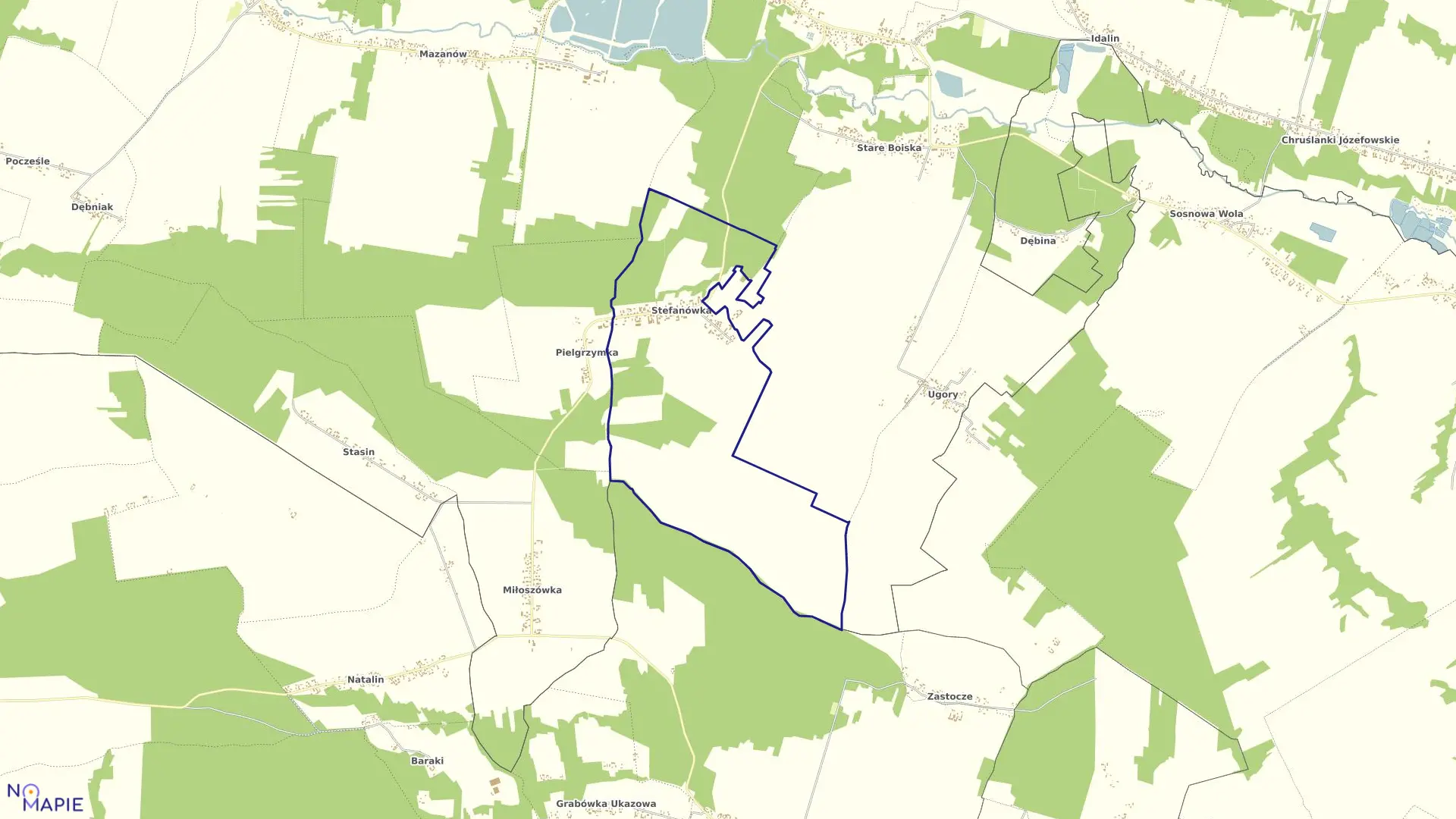 Mapa obrębu 31-STEFANÓWKA w gminie Józefów nad Wisłą