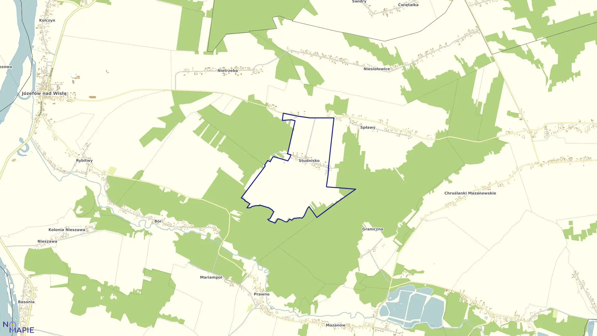 Mapa obrębu 32-STUDNISKO w gminie Józefów nad Wisłą